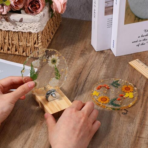 6 Pcs Stained Glass Stand, Wood Adjustable Glass Display Stands Easel for Art Creations, Ceramic Tiles, Plates, Pictures, Collectibles - Home, Office, Trade Show, Retail Display Holder in Saudi Arabia