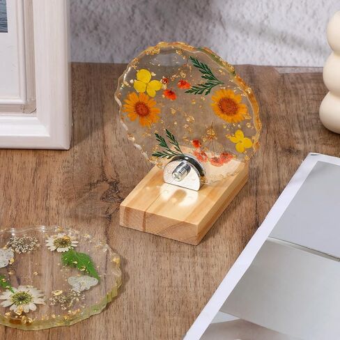 6 Pcs Stained Glass Stand, Wood Adjustable Glass Display Stands Easel for Art Creations, Ceramic Tiles, Plates, Pictures, Collectibles - Home, Office, Trade Show, Retail Display Holder in Saudi Arabia