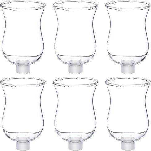 LemonRoad 6 Sets Clear Peg Votive Holders with Rubber Gasket Tall Glass Candelabra Hurricane Glass Shades Votive Candleholder Cups for Modern Contemporary Home Decorations (3.5") in Kuwait