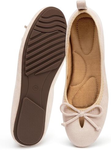 Womens Flats Dressy: Comfortable Round Toe Foldable Ballet Loafers Bow Slip On Walking Shoes for Work Business Casual in Saudi Arabia