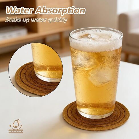 Cotton Woven Coasters, Set of 4, Boho 4-Color | for Drinks, Coffee Table and Kitchen Tabletop Protection, Suitable for Cups, Coffee, Beer, Home Decor in Saudi Arabia