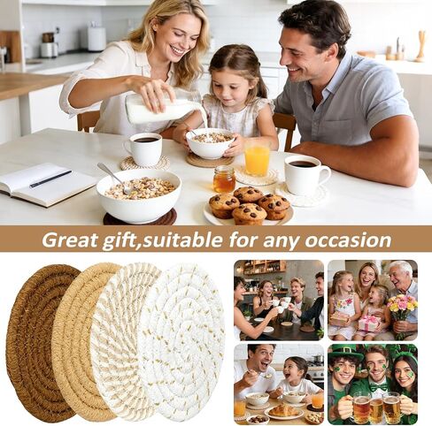 Cotton Woven Coasters, Set of 4, Boho 4-Color | for Drinks, Coffee Table and Kitchen Tabletop Protection, Suitable for Cups, Coffee, Beer, Home Decor in Saudi Arabia