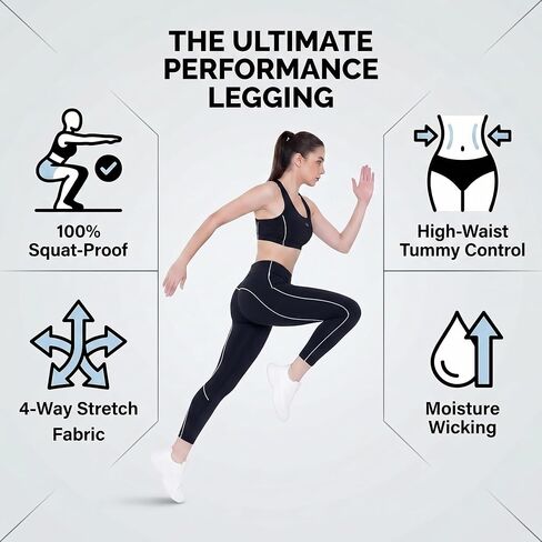 Women’s High-Waist Stella Leggings, Seamless Compression Yoga Pants with Tummy Control, Squat-Proof in Kuwait