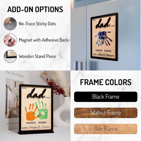 Best Dad Ever Hands Down Framed Sign, Optional 3D Titles Dad, Papa, Grandpa, Personalized Father's Day Sign w/Names, Custom Gifts for Dad from Daughter, Son, Wife, Dad Gifts for Father, Grandpa in Saudi Arabia