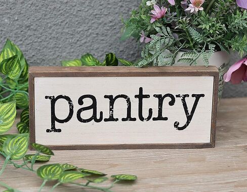 Parisloft Pantry Rustic Wood Block Signs For Kitchen, Farmhouse Pantry Sign For Home Decor in Kuwait