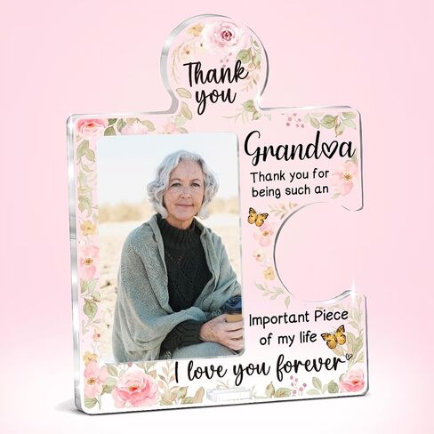 Aunt gifts for Women Frame, Aunt Birthday Gift from Niece Nephew, Mothers Day Birthday Christmas Acrylic Puzzle Piece Desktop Display Photo Frames Office Bedroom Desktop Decoration in Saudi Arabia