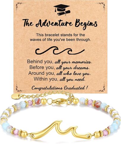 Gold Wave Bracelets Gifts for Women, Birthday Graduation Christmas Jewelry Gifts for Daughter Granddaughter Best Friend Sister in Saudi Arabia