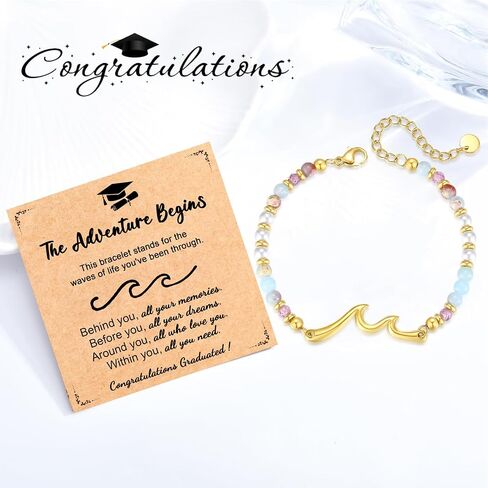 Gold Wave Bracelets Gifts for Women, Birthday Graduation Christmas Jewelry Gifts for Daughter Granddaughter Best Friend Sister in Saudi Arabia