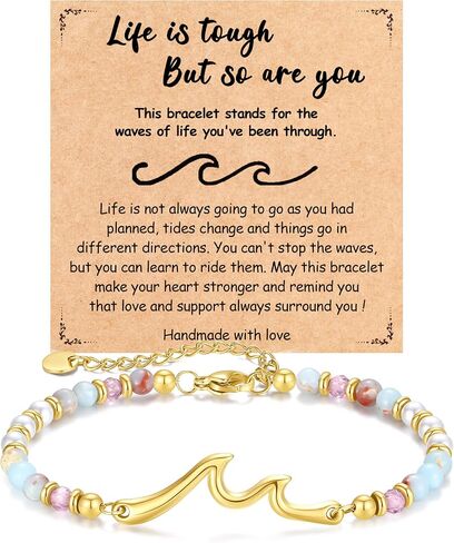 Gold Wave Bracelets Gifts for Women, Birthday Graduation Christmas Jewelry Gifts for Daughter Granddaughter Best Friend Sister in Saudi Arabia