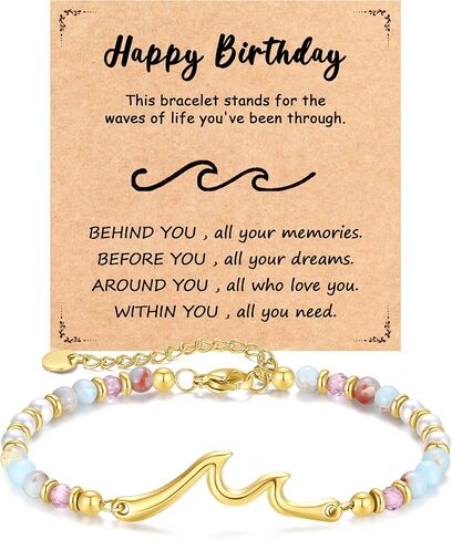 Gold Wave Bracelets Gifts for Women, Birthday Graduation Christmas Jewelry Gifts for Daughter Granddaughter Best Friend Sister in Saudi Arabia