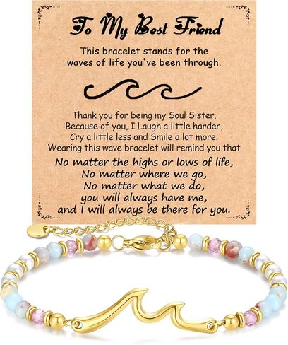Gold Wave Bracelets Gifts for Women, Birthday Graduation Christmas Jewelry Gifts for Daughter Granddaughter Best Friend Sister in Saudi Arabia