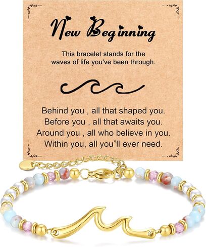 Gold Wave Bracelets Gifts for Women, Birthday Graduation Christmas Jewelry Gifts for Daughter Granddaughter Best Friend Sister in Saudi Arabia