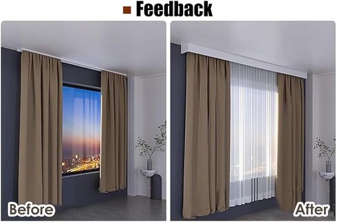 Premium 3-in-1 Ceiling-Mounted Double Curtain Track System with Pelmet Box - Customizable Aluminium Design for Living Room & Bedroom - 220cm Length in Kuwait