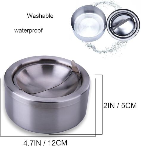Outdoor Ashtray, Stainless Steel | with Lid in Kuwait