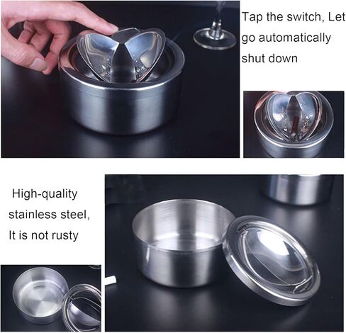 Outdoor Ashtray, Stainless Steel | with Lid in Kuwait