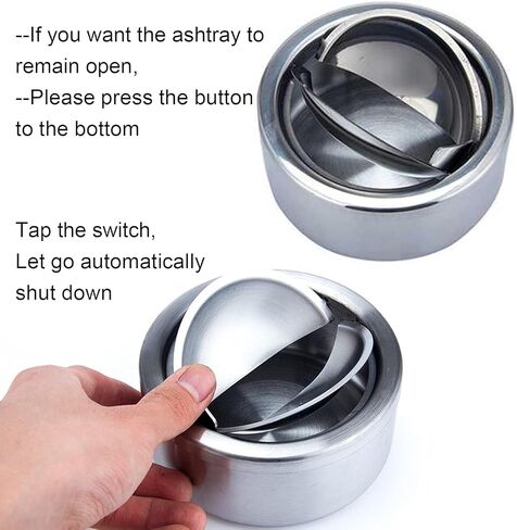 Outdoor Ashtray, Stainless Steel | with Lid in Kuwait