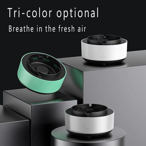 2 in 1 Multifunctional Smokeless Ashtray,Air Purifier Ashtray with Filter, Best for Home Car or Office (White) in Kuwait