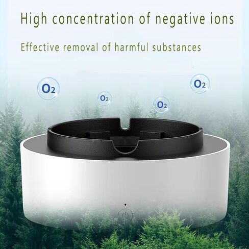 2 in 1 Multifunctional Smokeless Ashtray,Air Purifier Ashtray with Filter, Best for Home Car or Office (White) in Kuwait