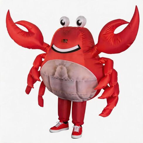 Inflatable Crab Costume for Adults, Funny Blow Up Red Crab Suit with Big Pincers, Air-filled Halloween Costume for Cosplay in Saudi Arabia