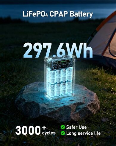 EASYLONGER ES960 PRO CPAP Battery Pack 297.6Wh High Capacity CPAP Power Supply for Camping, Portable Power Station for ResMed AirSense 11/10, AirCurve 11/10, AirMini, Luna TravelPAP, DreamStation in Saudi Arabia