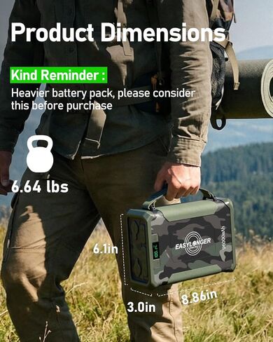 EASYLONGER ES960 PRO CPAP Battery Pack 297.6Wh High Capacity CPAP Power Supply for Camping, Portable Power Station for ResMed AirSense 11/10, AirCurve 11/10, AirMini, Luna TravelPAP, DreamStation in Saudi Arabia