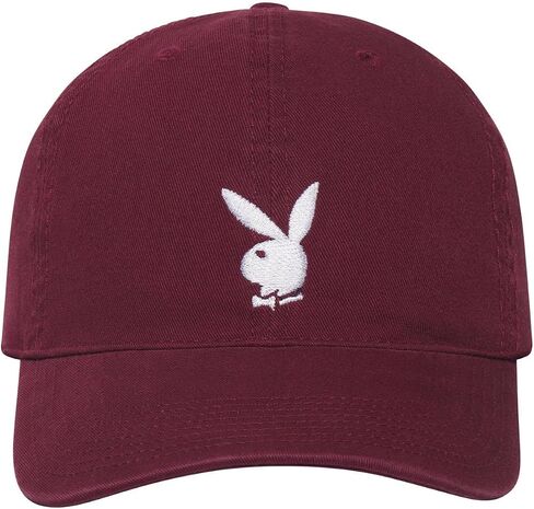 Playboy Adjustable Rabbit Head Logo Hat, Structured Embroidered Baseball Cap, Adjustable Fit in Saudi Arabia