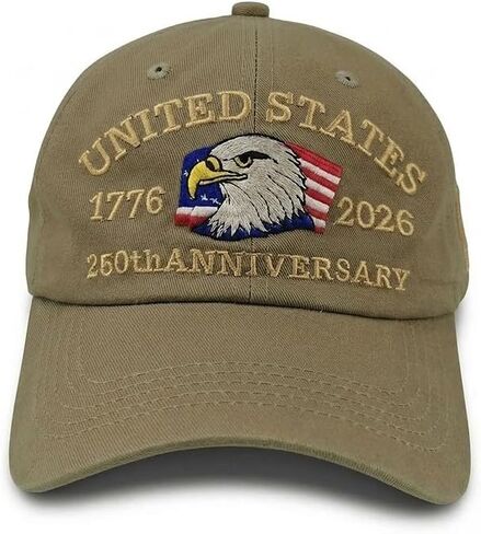USA 250th Anniversary Hat 1776-2026 | Patriotic Embroidered, Baseball Cap, Adjustable, America 250 in Kuwait