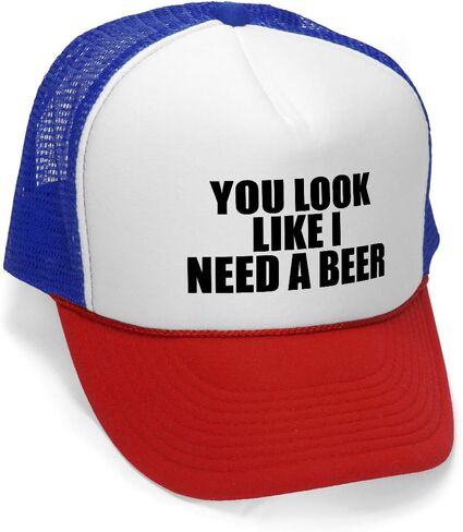 You Look Like I Need A Beer - Unisex Adult Trucker Cap Hat, RWB in Kuwait