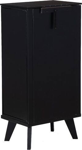 Powell Helene Black Wooden Jewelry Armoire with Cane Drawer Fronts in Saudi Arabia