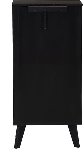 Powell Helene Black Wooden Jewelry Armoire with Cane Drawer Fronts in Saudi Arabia