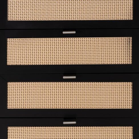 Powell Helene Black Wooden Jewelry Armoire with Cane Drawer Fronts in Saudi Arabia