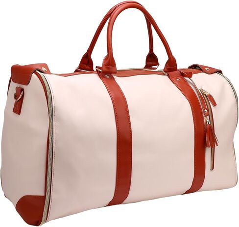 Fabater Travel Bag with Detachable Trolley, 40L Large Capacity water proof Rolling Garment Duffel Bag, with Leather Handle and Shock Absorbing Wheels, for Business Trip and Weekender (Beige) in Kuwait