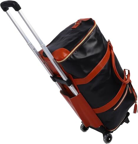 Fabater Travel Bag with Detachable Trolley, 40L Large Capacity water proof Rolling Garment Duffel Bag, with Leather Handle and Shock Absorbing Wheels, for Business Trip and Weekender (Beige) in Kuwait