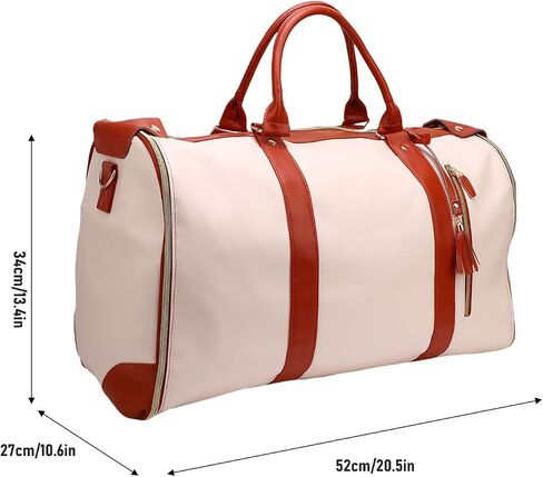 Fabater Travel Bag with Detachable Trolley, 40L Large Capacity water proof Rolling Garment Duffel Bag, with Leather Handle and Shock Absorbing Wheels, for Business Trip and Weekender (Beige) in Kuwait