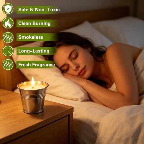 Citronella Candles Outdoor, 12 Pack 2oz Small Portable Tin Candles, Natural Soy Wax and Citronella Essential Oil, Long Lasting for Patio, Backyard, Garden, Camping, Home, Indoor, 120 Total Hours in Saudi Arabia