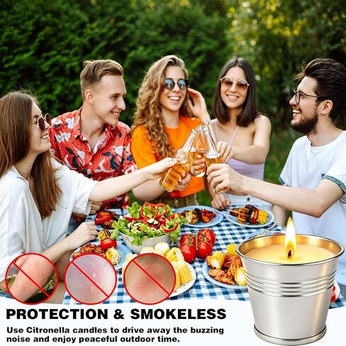Citronella Candles Outdoor, 12 Pack 2oz Small Portable Tin Candles, Natural Soy Wax and Citronella Essential Oil, Long Lasting for Patio, Backyard, Garden, Camping, Home, Indoor, 120 Total Hours in Saudi Arabia