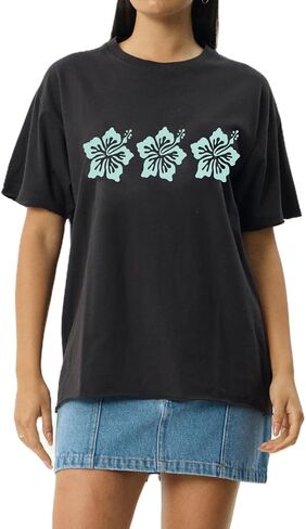 Women Teens Oversized Graphic Tee Shirts Y2k Short Sleeve Floral Aesthetic Tshirt Top Summer Cute Preppy Clothes in Kuwait