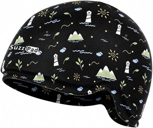 SuzziPad Cooling Cap for Chemo & Migraine, Reusable Soft Solid Gel for 360° Cold Therapy, Chemo Must Have for Women for Head Discomfort Relief, Ditsy Floral Print, Beige in Saudi Arabia