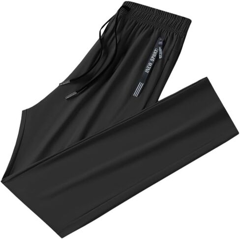 Mens Quick Dry Sweatpants Elastic Waist Drawstring Fitness Pants for Workout Casual Wear in Kuwait
