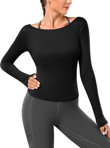 قمصان يوجا طويلة الأكمام للنساء، قمصان رياضية قابلة للعكس، قمصان رياضية ناعمة وخفيفة الوزن، قمصان بيلاتيس in Kuwait
