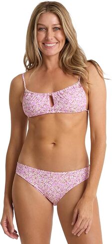 Roxy Women's Two Piece Bikini Set – Ruched Bralette Top, Soul Searcher High Waist Bottom- UPF 50+, Quick-Dry, Removable Cups in Saudi Arabia
