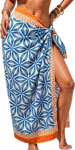 CosInStyle Women 45" x 57" Large Beach Sarong Chiffon - Sheer Wrap Skirt Swimsuit Cover Up, Quick Dry Bohemian Resort Wear in Saudi Arabia