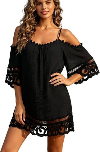Women's Summer Elegant Beach Cover Up, V-Neck Swimsuit Coverup for Pool and Vacation in Kuwait