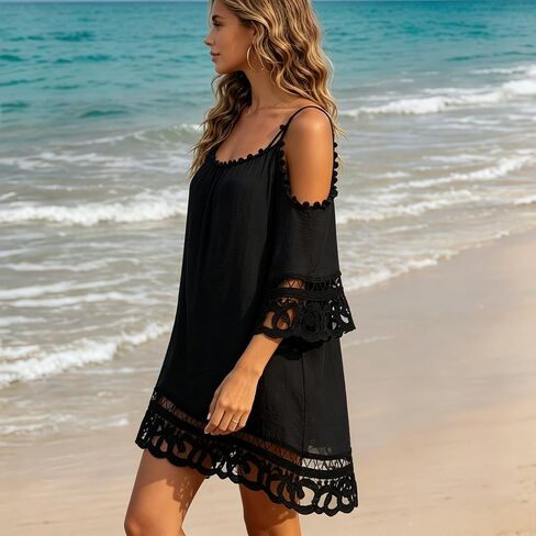 Women's Summer Elegant Beach Cover Up, V-Neck Swimsuit Coverup for Pool and Vacation in Kuwait
