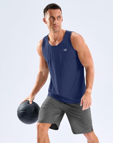 G Gradual Men's Workout Tank Tops Sleeveless Muscle Shirts Summer UPF 50+ Quick Dry Shirts for Men Athletic Running Gym(Dark Blue,2XL) in Saudi Arabia