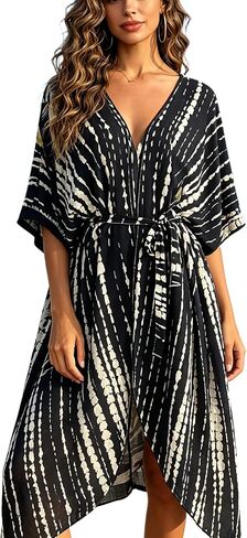 Women's Summer Elegant Beach Cover Up, V-Neck Swimsuit Coverup for Pool and Vacation in Kuwait