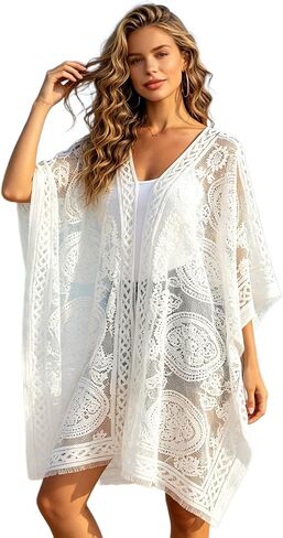 Women's Summer Elegant Beach Cover Up, V-Neck Swimsuit Coverup for Pool and Vacation in Kuwait