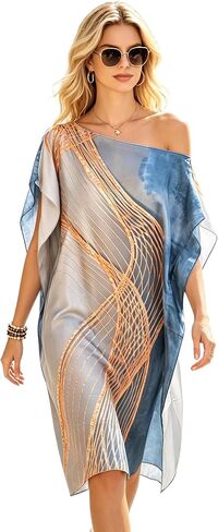 Women's Summer Elegant Beach Cover Up, V-Neck Swimsuit Coverup for Pool and Vacation in Kuwait