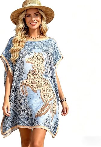 Women's Summer Elegant Beach Cover Up, V-Neck Swimsuit Coverup for Pool and Vacation in Kuwait