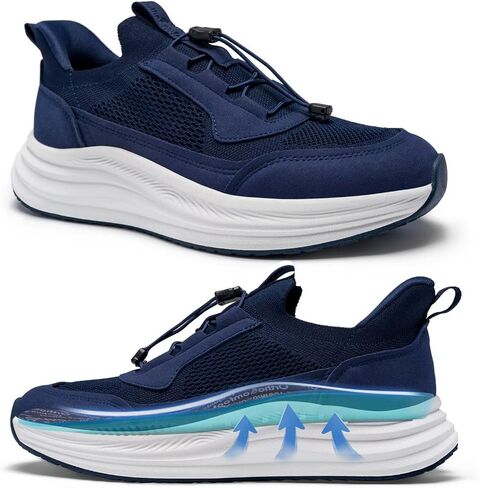 OrthoComfoot Men's Orthopedic Road Running Shoes: Comfortable Arch Supports Plantar Fasciitis Orthotic Fashion Sneakers, Casual Flat Feet Tennis Sports Walking Shoes for Foot Heel and Pain Relief in Kuwait
